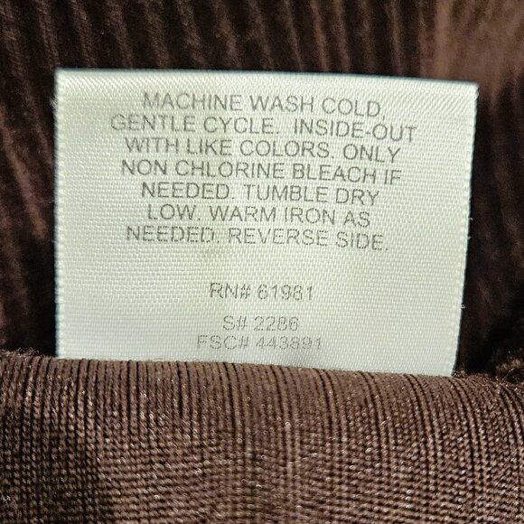 Style Studio Dk Brown Corduroy-Looking Velvet Soft Long Sleeved Dress - M - Picture 9 of 10